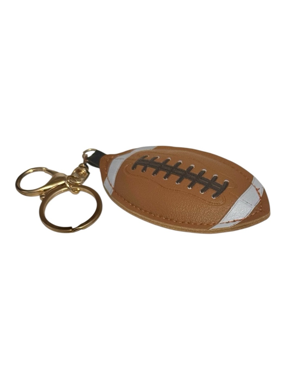 NWOT Faux Leather Football Bag Charm - Keychain - Brown Keyring